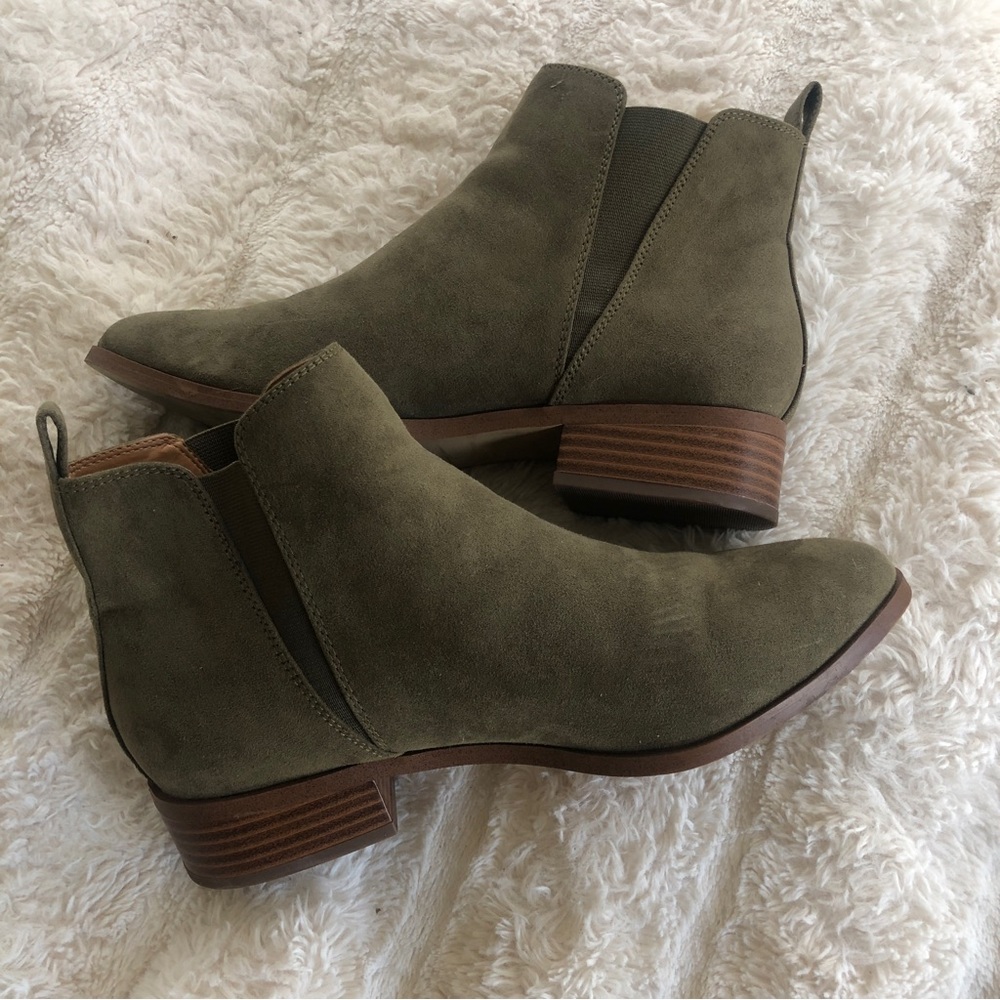 Olive green booties